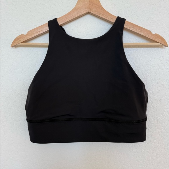Lululemon Energy Bra High-Neck Longline Size 8 Black - Picture 2 of 3
